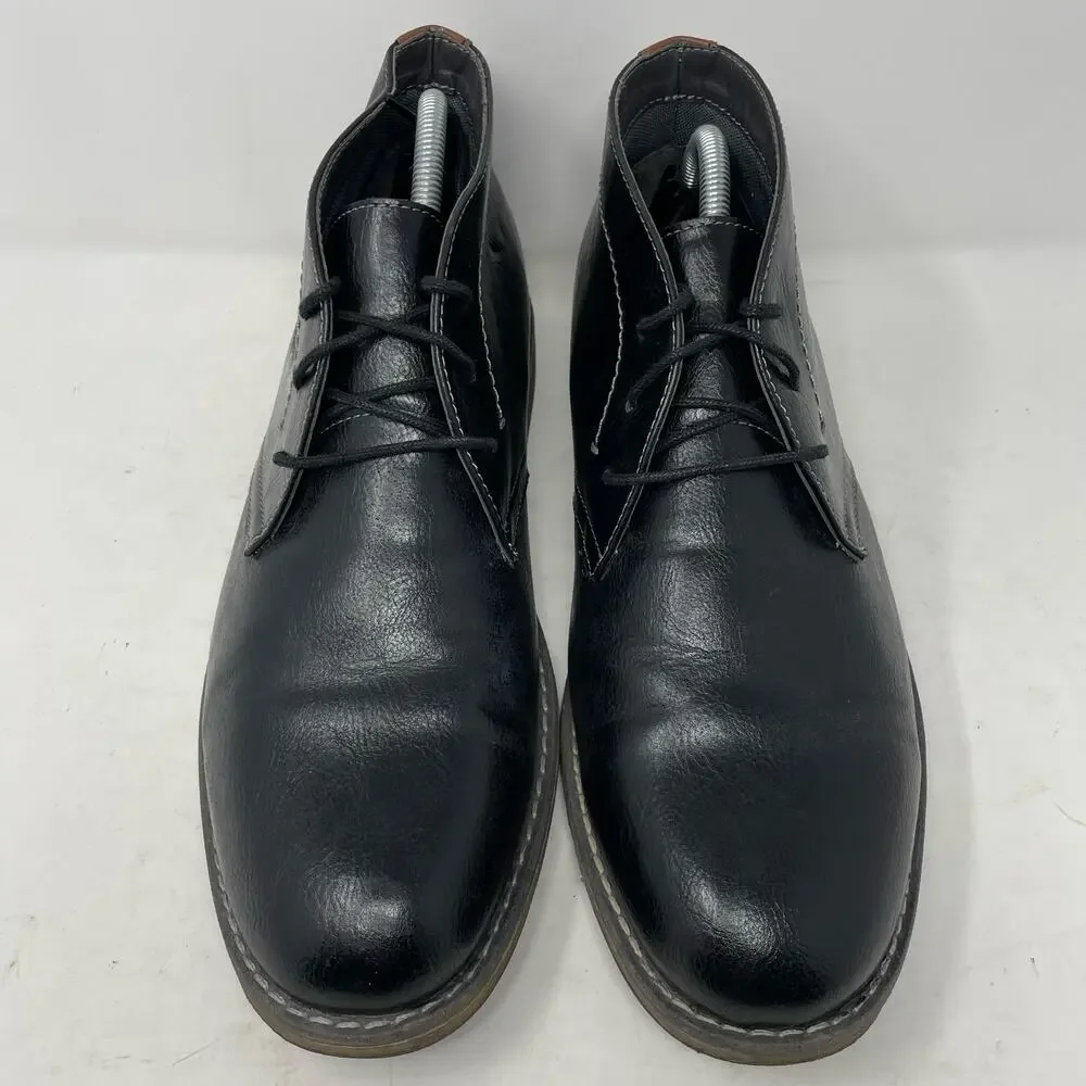 Sonoma Black Bayport Faux Leather Chukka Boots Mens Size 10.5